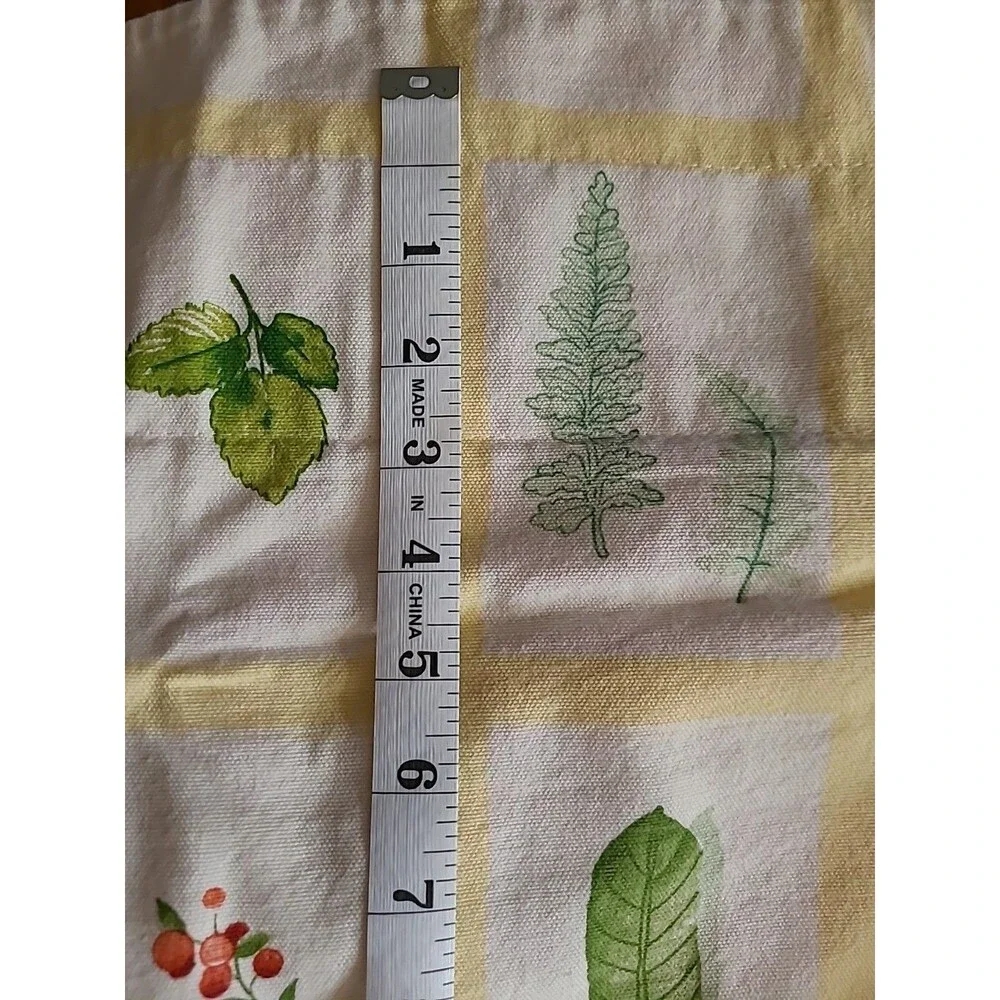 2 Waverly Pastoral Valance Botanical Yellow Gingham Butterfly Leaves 78 x 15